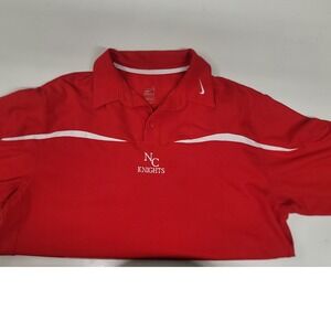 Nike NC Knights Polo Shirt Mens Large Red‎ White Team Issue Dri Fit